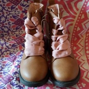 Cat /& Jack Toddlers Girls Cherish Lace Up Boots Cognac Size 11 New 12
